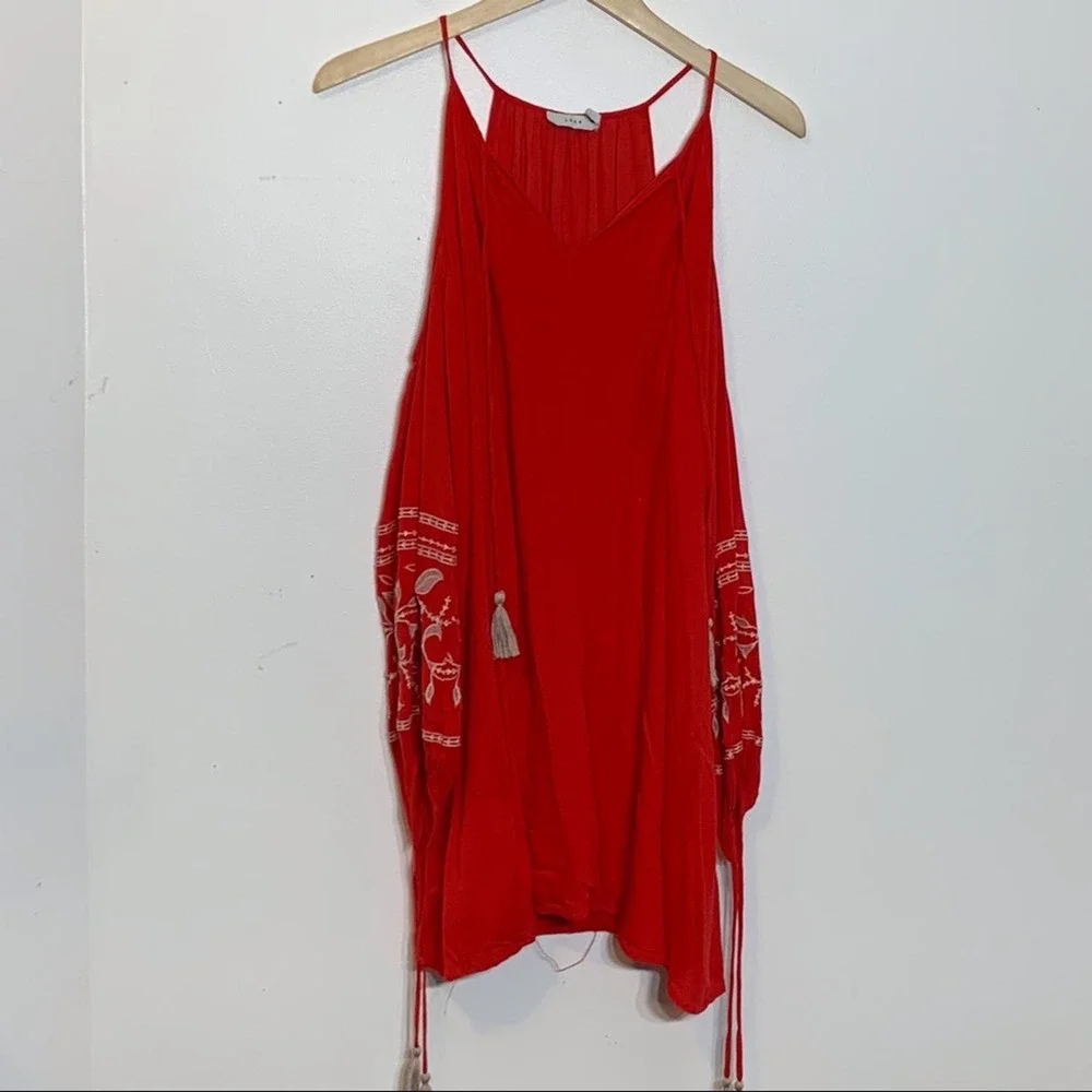 EUC Lush Cold Shoulder Strappy Boho Sleeve Dress‎